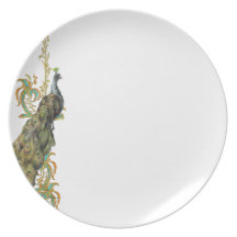 Peacock and Golden scrolls Plate