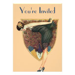 Peacock and Lady Custom Invites