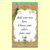 Peacock and Paisley Business Card business cards