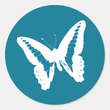 Peacock Blue Butterfly Envelope Sticker Seal