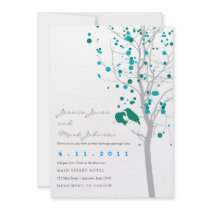 Peacock Blue Love Birds in Tree with Grey Leaves
