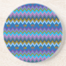 Peacock Chevron Products Coaster
