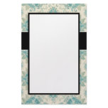 peacock cream teal damask design stationery