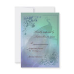 Peacock diy RSVP Card template invitations