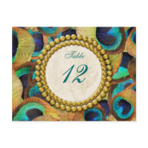 Peacock Dreams Table Number Post Cards