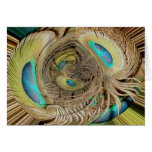 Peacock Feather Abstract #3 Note Card
