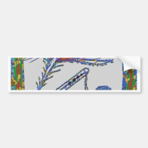 Peacock Feather and Flute - Hare Krishna Bumper Sticker