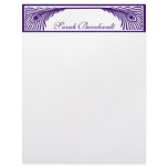 Peacock Feather Border Customizable Letterhead