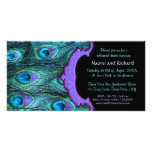 Peacock Feather Drama -Rehearsal Dinner Invitation Custom Photo Card