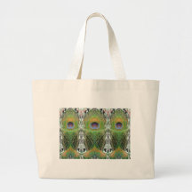 Peacock Feather - Fish Shaped Digitally Tote Bag