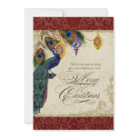Peacock & Feather Formal Christmas Party Invite
