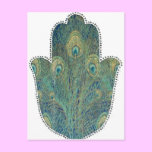 Peacock Feather Hamsa postcards