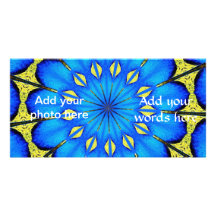 Peacock Feather Kaleidoscope 4 Picture Card