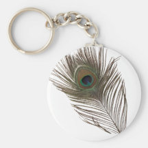 Peacock feather key chain