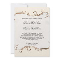 Peacock Feather n Swirls - Wedding Invitation