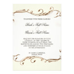 Peacock Feather n Swirls - Wedding Invitation