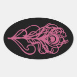 Peacock Feather Oval Sticker