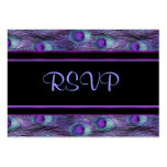 Peacock Feather Purple - RSVP Business Card Templates