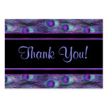 Peacock Feather Purple - Thank You Business Card Templates