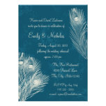 Peacock Feather Rehearsal Dinner Announcement