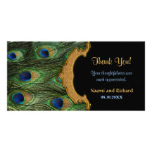 Peacock Feather Thank You Picture Card