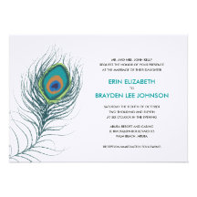 Peacock Feather Wedding Announcements