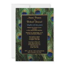 Peacock Feather Wedding Invitation