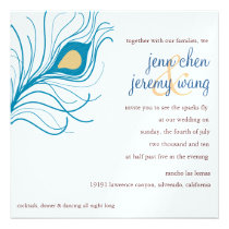 Peacock Feather Wedding invite invitations
