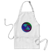 Peacock Feather Yin Yang 5 Apron