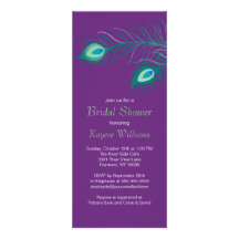 Peacock Feathers Bridal Shower Invitation