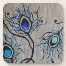 Peacock Feathers Coasters