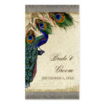 Peacock & Feathers Formal Wedding Favour Gift Tags Business Card Template