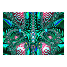 Peacock Feathers Fractal Invite