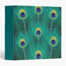 peacock feathers notebook 3 ring binder