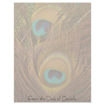 Peacock Feathers Personalized Letterhead