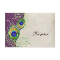 Peacock Feathers Reception Invitation Card