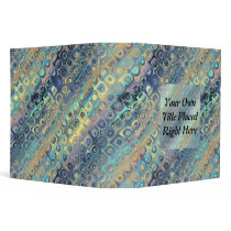 Peacock Feathers Retro Abstract Vinyl Binder