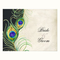 Peacock Feathers RSVP Response Cards invitations