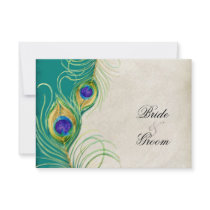 Peacock Feathers RSVP Response Cards