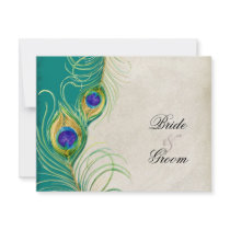 Peacock Feathers RSVP Response Cards