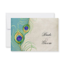 Peacock Feathers RSVP Response Cards