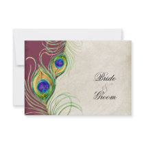 Peacock Feathers RSVP Response Cards