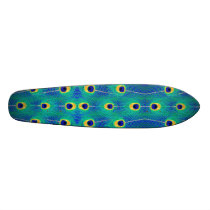Peacock Feathers Custom Skate Board