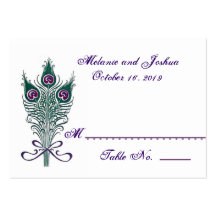 Peacock Feathers Table Place Card Wedding Party Business Cards