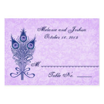 Peacock Feathers Table Place Card Wedding Party Business Card