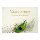 Peacock feathers Wedding Announcement