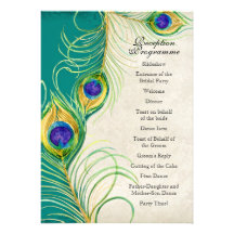 Peacock Feathers Wedding Invitation
