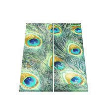 PEACOCK FEATHERS Wrapped Canvas Print