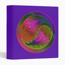 Peacock Feathers Yin Yang 2 Binder