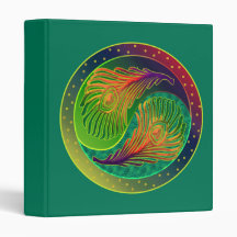 Peacock Feathers Yin Yang 3 Binder